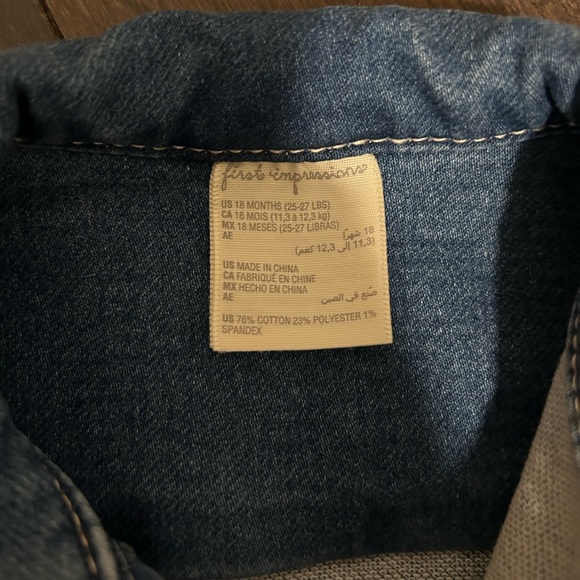 🌸 NWOT Baby Girl Denim Jean lightweight spring fall Jacket size 18 months - Picture 4 of 4